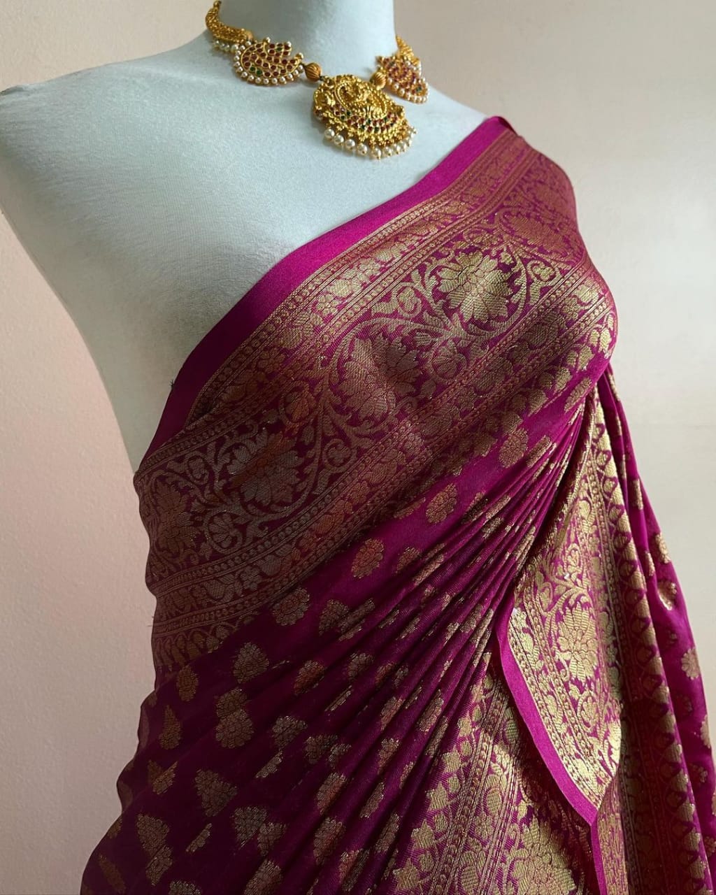 Banarasi Semi Georgette Soft Silk Saree - Image 11