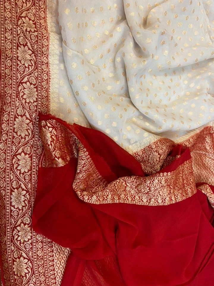 Banarasi Semi Georgette Soft Silk Saree - Image 3