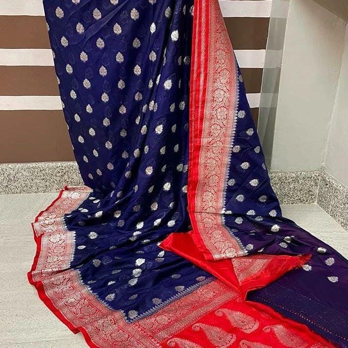 Banarasi Semi Katan Silk saree - Image 6