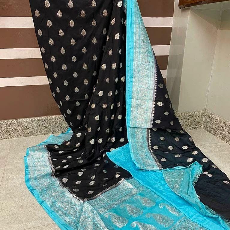 Banarasi Semi Katan Silk saree - Image 7