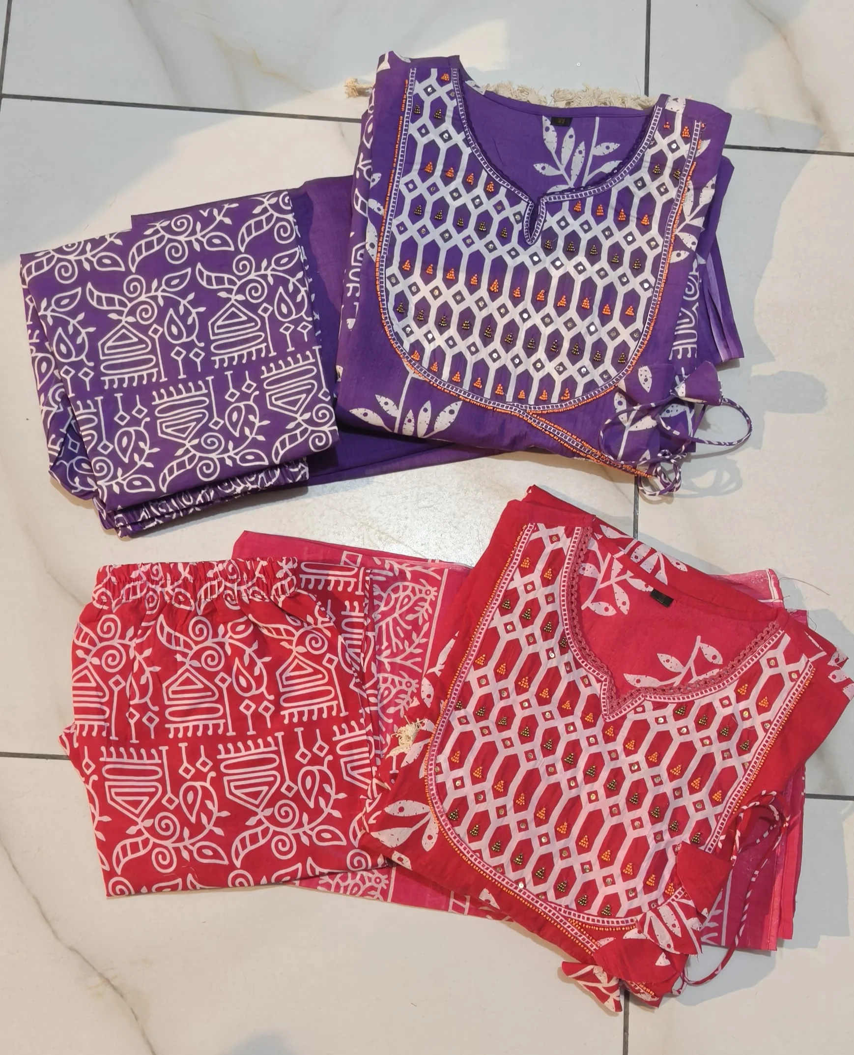 Blanket Of Color Cotton Kurti Set - Image 3