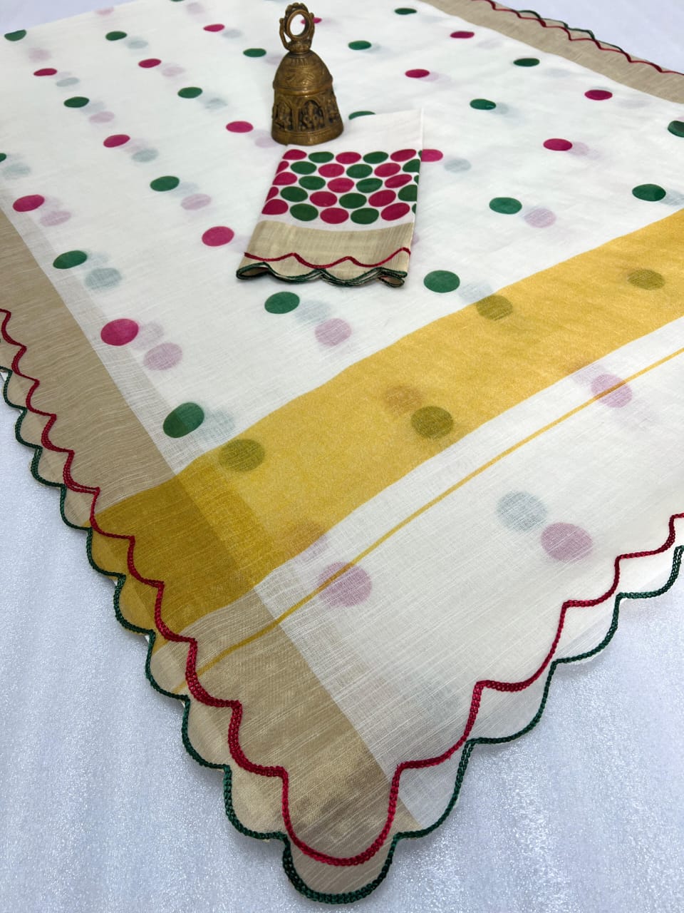 Indian Fashion Designer Linen Saree - Image 5