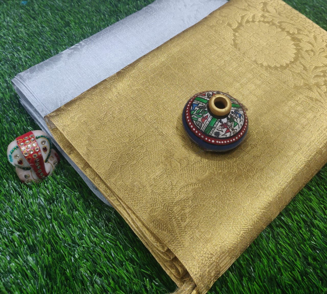 Pure Banarasi Tissue Kota Saree - Image 5
