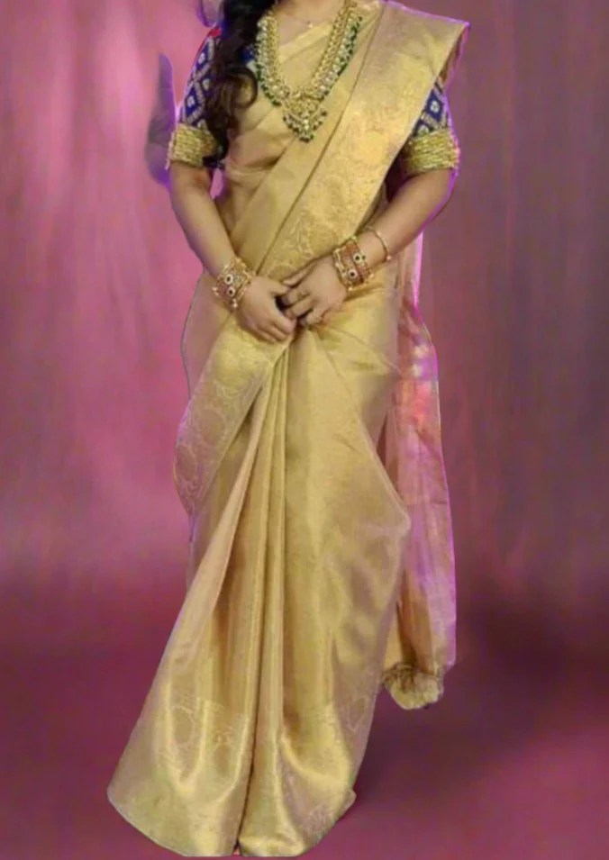 Pure Banarasi Tissue Kota Saree - Image 7