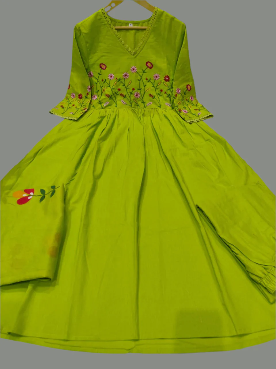 Ruffled Romance Anarkali Cotton Suit Set - Image 4