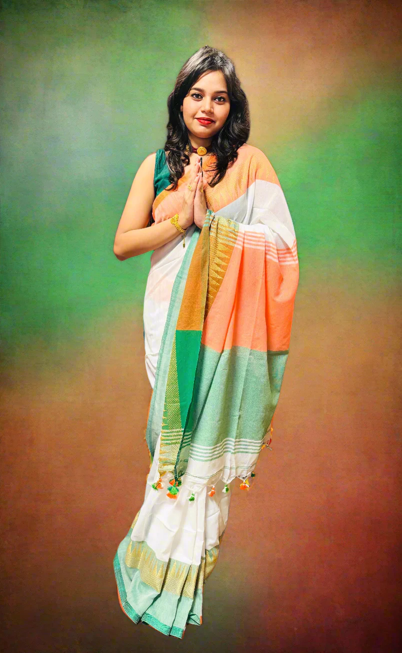 True Indian - Republic Day Special Tricolor Saree - Image 3