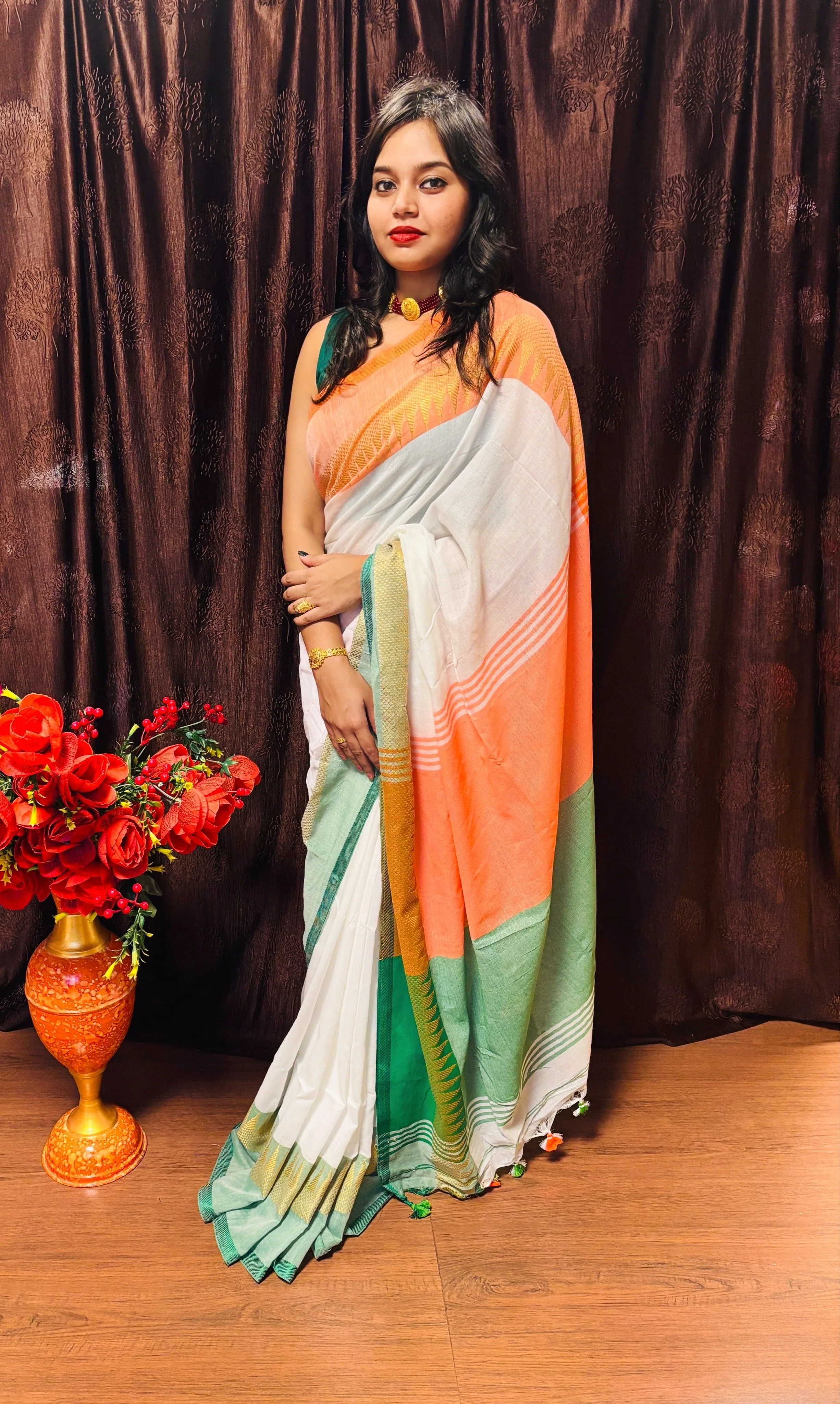 True Indian - Republic Day Special Tricolor Saree - Image 5